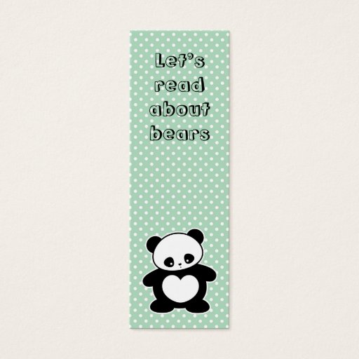 Customizable Kawaii panda bookmark business card