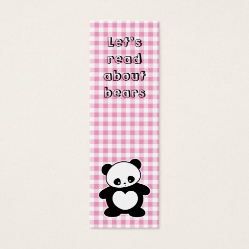 Kawaii panda bookmark business card templates