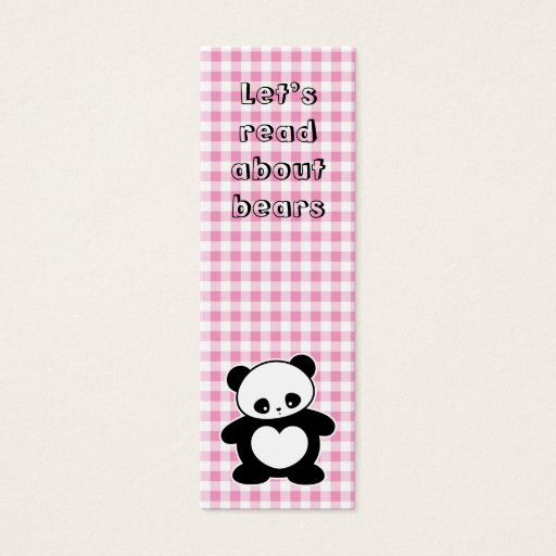 Customizable Kawaii panda bookmark business card templates