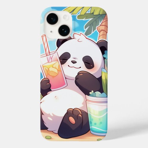 Kawaii Panda Chill on The Beach Case_Mate iPhone 14 Case