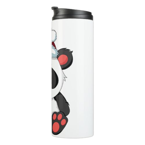 Kawaii Panda Christmas Santa Hat Xmas Bear Girls W Thermal Tumbler