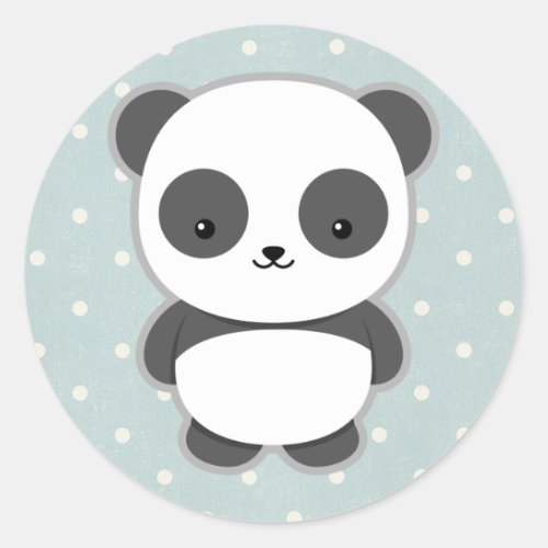 Kawaii Panda Classic Round Sticker