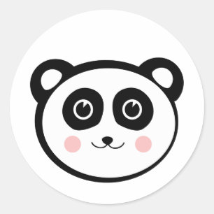 Kawaii Panda Classic Round Sticker