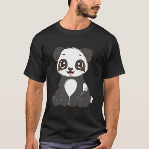 Kawaii Panda Cute Large Chinese Panda Bear T_Shirt