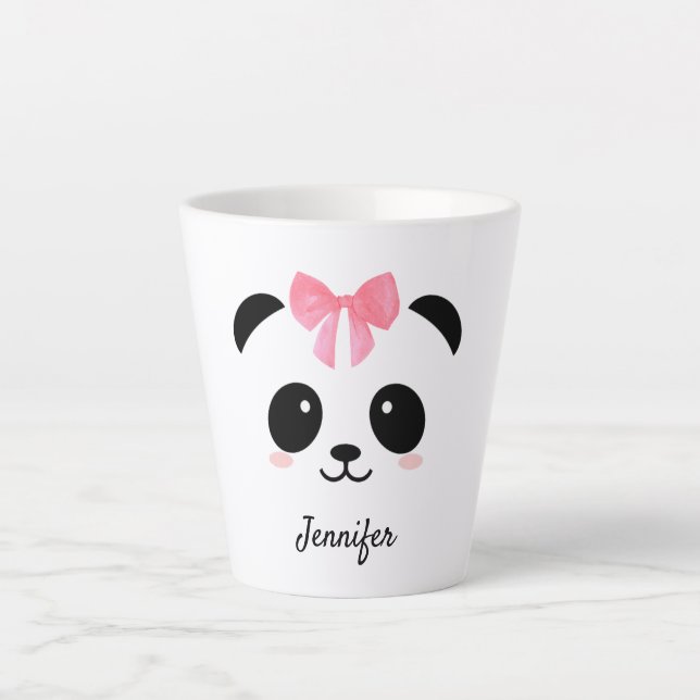 Kawaii panda cute personalized latte mug (Front)