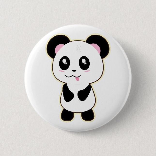 Kawaii Panda cute Pinback Button (Front)