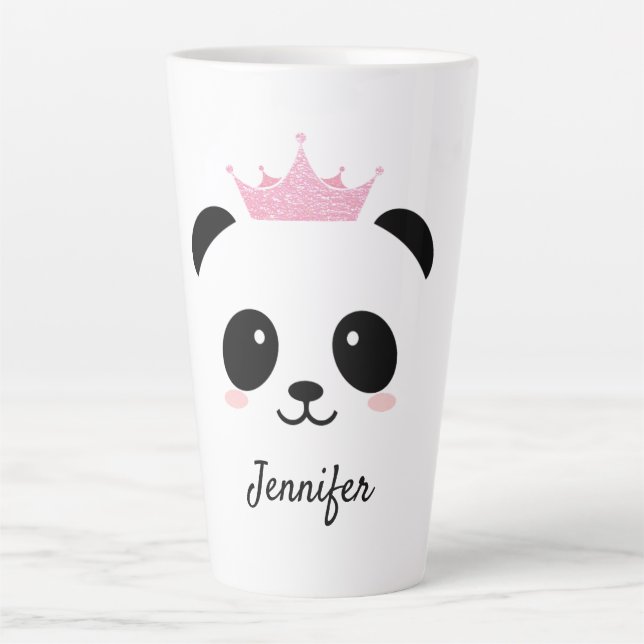 Kawaii panda cute queen personalized latte mug (Front)