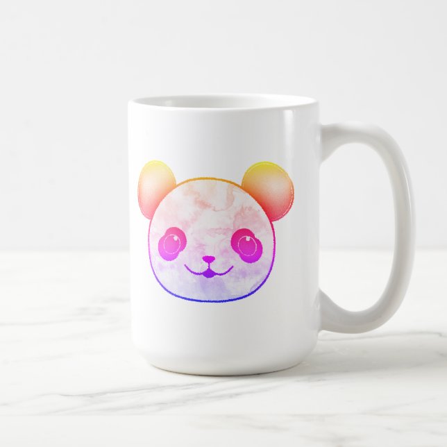 Kawaii Panda Drawing Colorful Coffee Mug (Right)