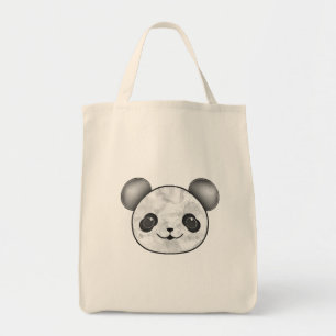 Kawaii Panda Drawing In Black And White Tote Bag