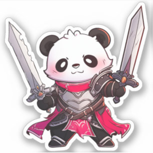 Kawaii Panda - Dual Swordsman Sticker