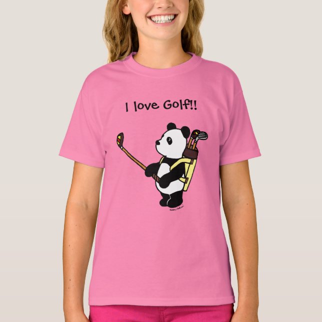 Kawaii Panda Golfer T-Shirt (Front)