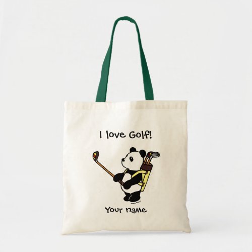 Kawaii Panda Golfer Tote Bag