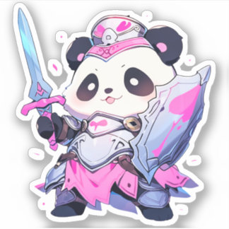 Kawaii Panda - Heart Holy Knight Sticker