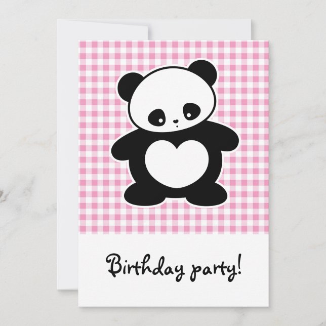 Kawaii panda invitation (Front)