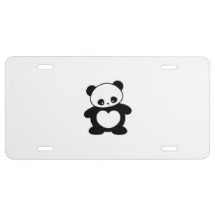Kawaii panda license plate