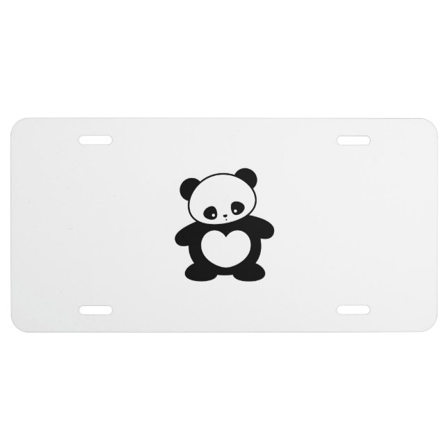 Kawaii panda license plate (Front)