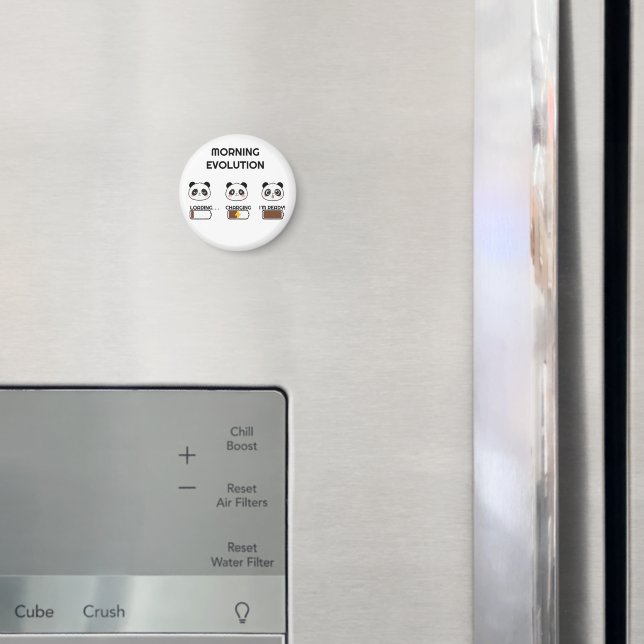 Kawaii Panda Mood Level Progression Cartoon Art Magnet (In Situ (Fridge))