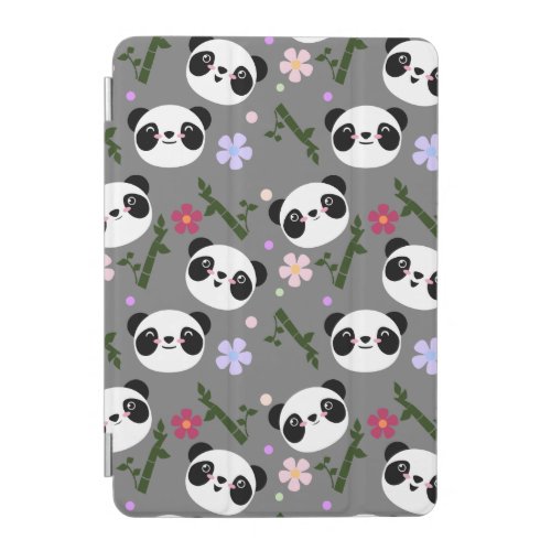 Kawaii Panda on Gray iPad Mini Cover