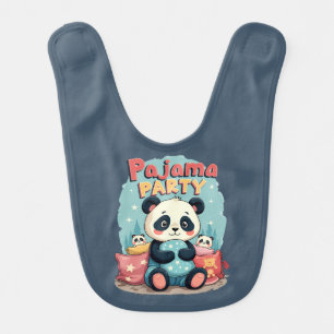 Kawaii Panda Pajama Party Cozy Sleepover Aesthetic Baby Bib