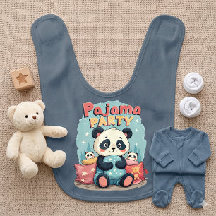 Kawaii Panda Pajama Party Cozy Sleepover Aesthetic Baby Bib