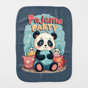 Kawaii Panda Pajama Party Cozy Sleepover Aesthetic Baby Burp Cloth