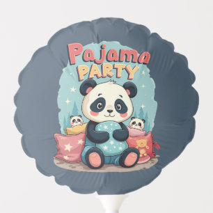 Kawaii Panda Pajama Party Cozy Sleepover Aesthetic Balloon