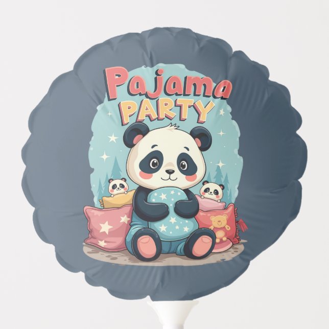 Kawaii Panda Pajama Party Cozy Sleepover Aesthetic Balloon (Front)