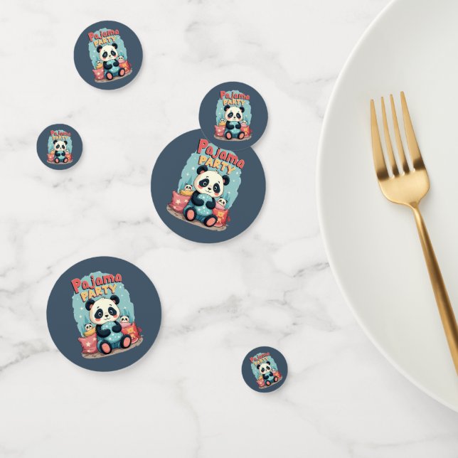 Kawaii Panda Pajama Party Cozy Sleepover Aesthetic Confetti (Group)