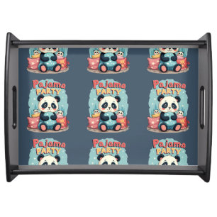 Kawaii Panda Pajama Party Cozy Sleepover Aesthetic Serving Tray