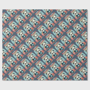 Kawaii Panda Pajama Party Cozy Sleepover Aesthetic Wrapping Paper