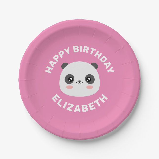 Kawaii Panda Paper Plates (Front)
