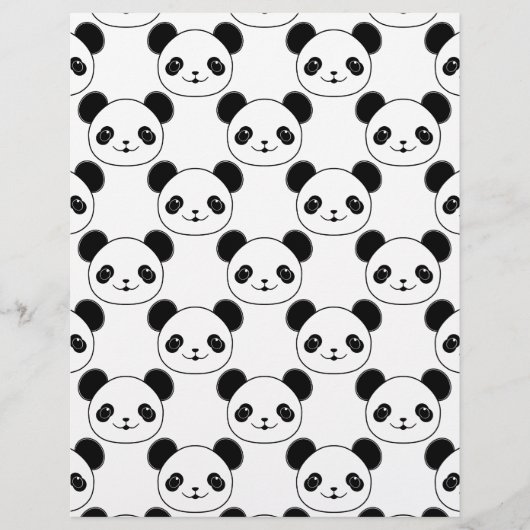 Kawaii Panda Pattern In Black And White (Front)
