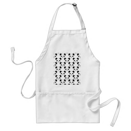 Kawaii Panda Pattern In Black And White Adult Apron