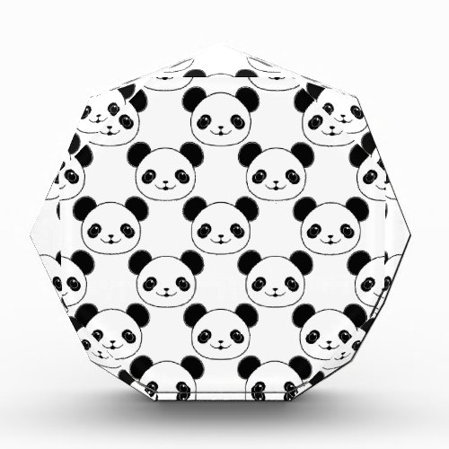 Kawaii Panda Pattern In Black And White Award