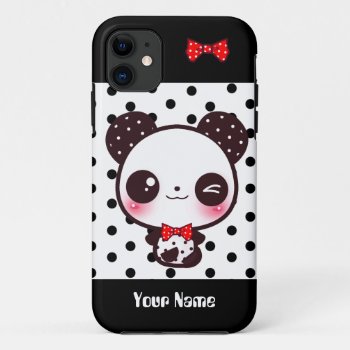 Kawaii Panda - Personalized Iphone 11 Case by Chibibunny at Zazzle