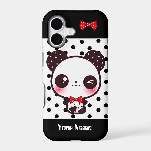 Kawaii Panda - Personalized Iphone Case (Back)
