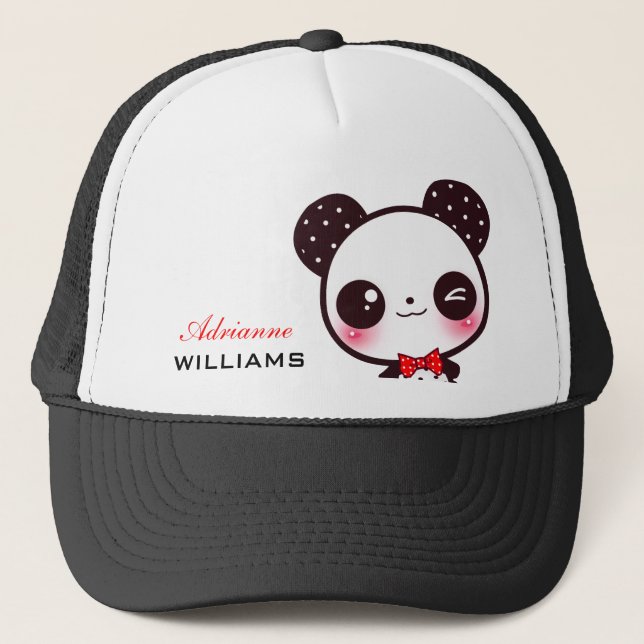 Kawaii Panda - Personalized Trucker Hat (Front)