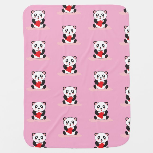 Kawaii Panda Plush Blanket for Children (Front)
