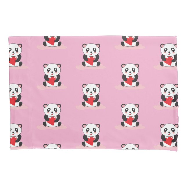 Kawaii Panda Plush Blanket for Children Pillow Case (Front)