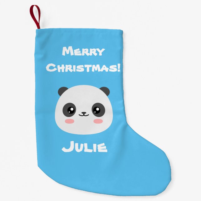 Kawaii Panda Small Christmas Stocking (Front)