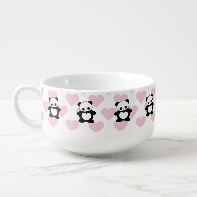 Kawaii panda soup mug (Right)