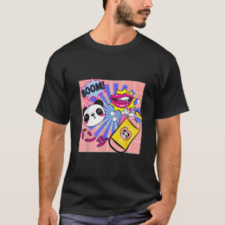 Kawaii Panda Strawberry Milkshake Japanese Anime T-Shirt