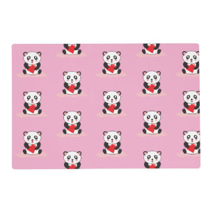 Kawaii Panda table placemats for Children