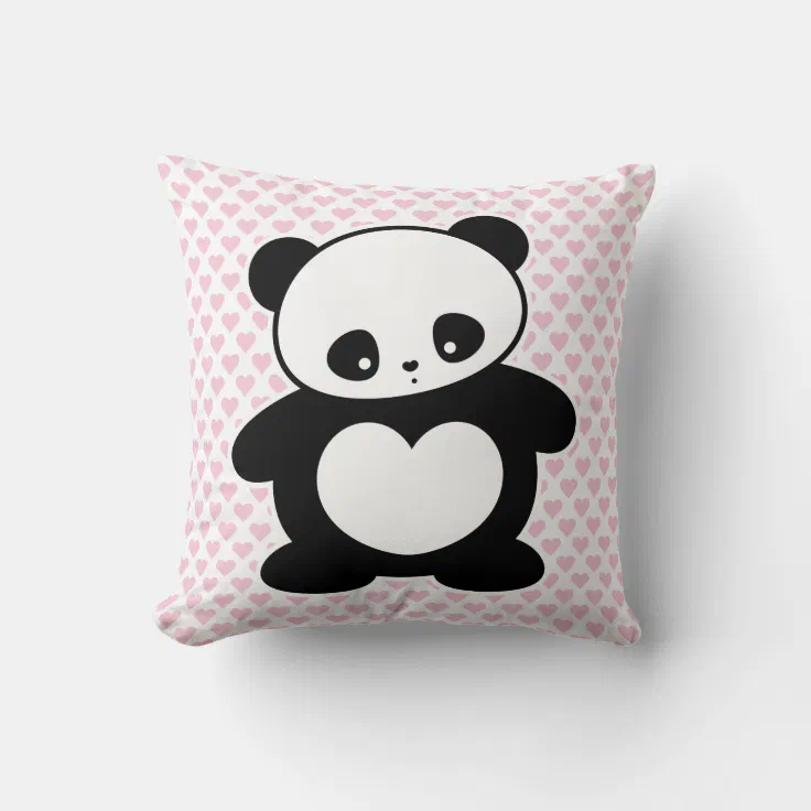 Kawaii panda throw pillow | Zazzle