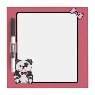 Kawaii Panda with Bow Tie Dry Erase Board