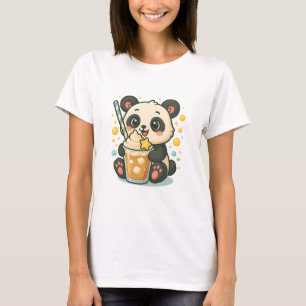 Kawaii Panda with Vanilla Frappuccino – Cute Panda T-Shirt