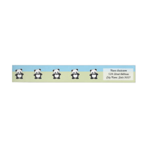 Kawaii panda wrap around label