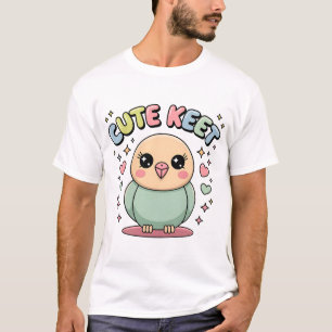 Kawaii Parakeet   Cute Keet Pastel Bird Illustrati T-Shirt