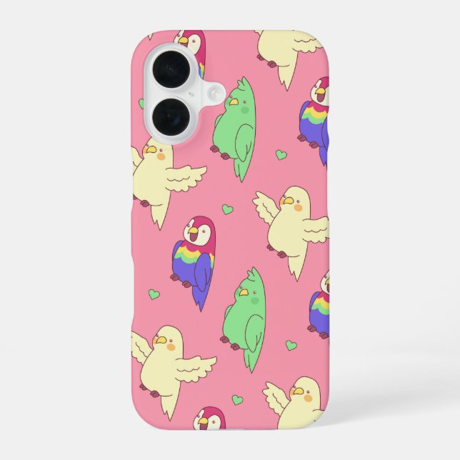 Kawaii Parrots Iphone Case (Back)