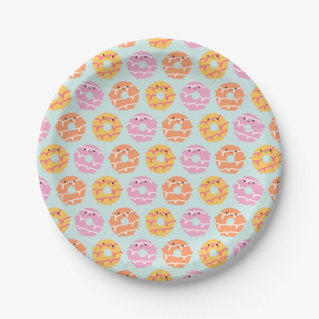 Kawaii Party Rings Biscuits Paper Plates (Front)